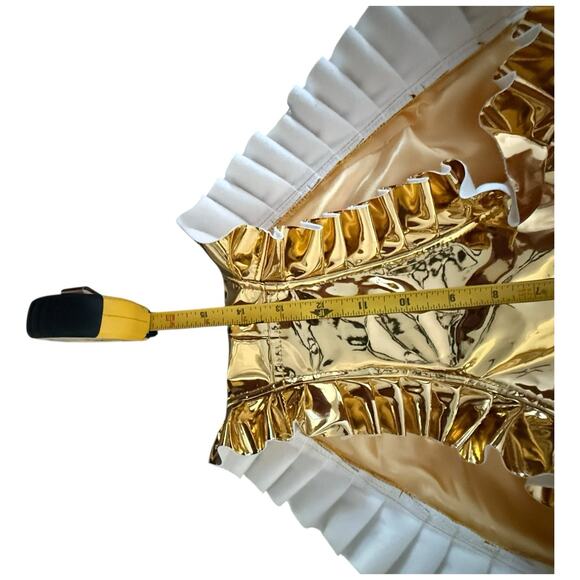 Char Workroom Metallic Gold Ruffle High Rise Cheeky Shorts Size XS - Picture 9 of 11